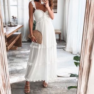 White maxi dress